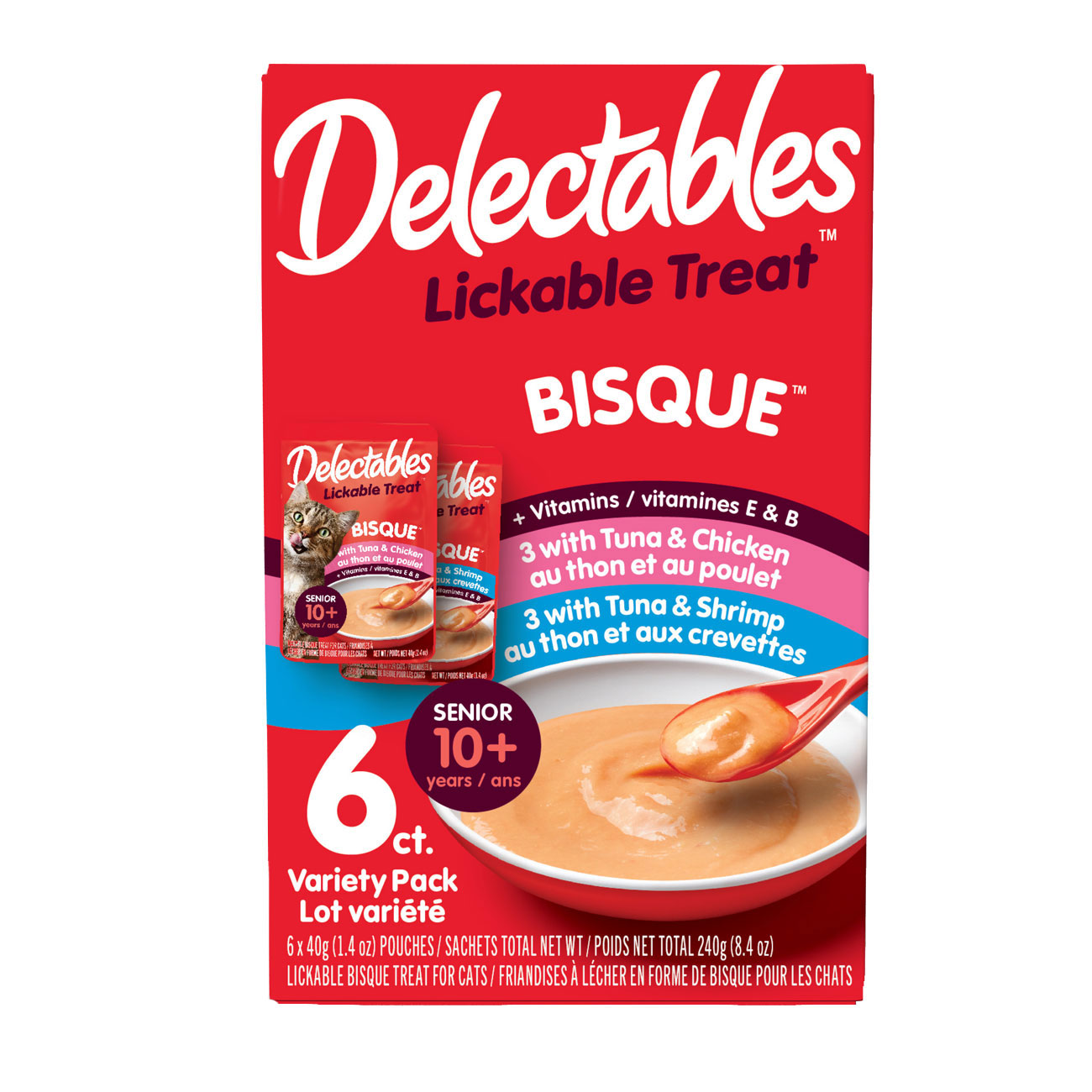 Delectables Lickable Treat Bisque Senior 10 6ct. Variety Pack Delectables