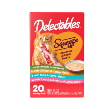 New! Delectables Squeeze Up catnip flavored cat treats. Variety Pack.