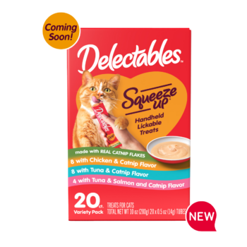 Squeeze Up cat treats with catnip flavor variety pack.