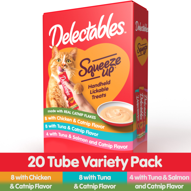 Squeeze Up 20 pack variety pack with catnip flavor.