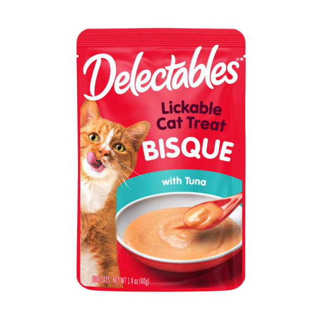 Delectables lickable treats bisque with tuna.