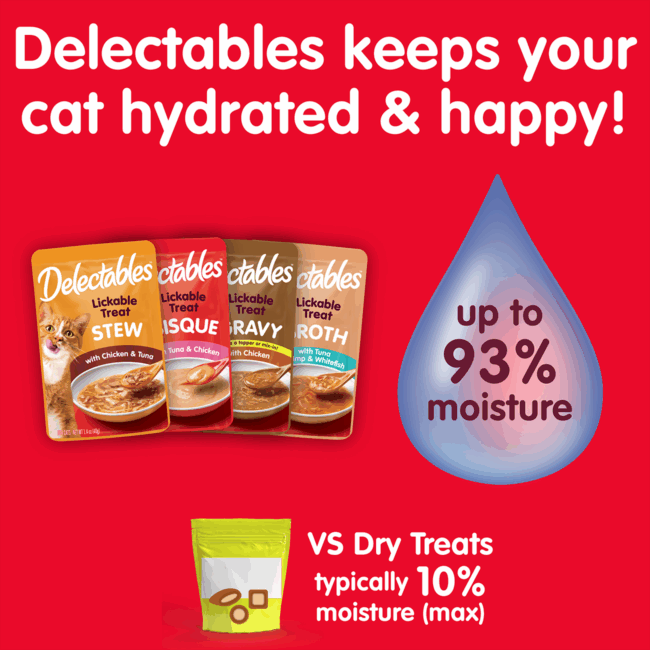 Delectables keep your cat hydrated and happy!