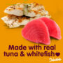 Made with real tuna and whitefish.
