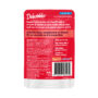 Delectables senior lickable wet cat treat, tuna and prawn bisque, back of package.